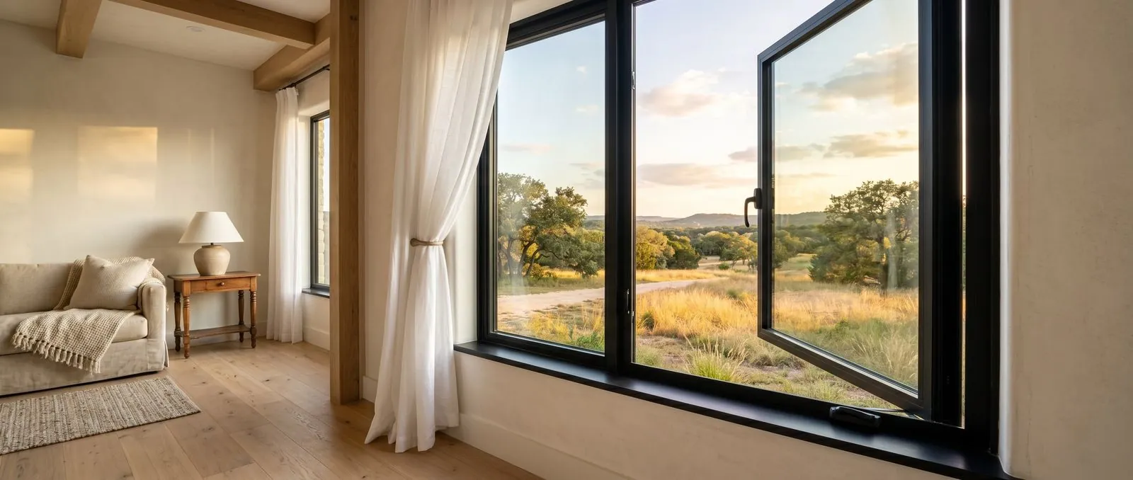 Casement aluminum window
