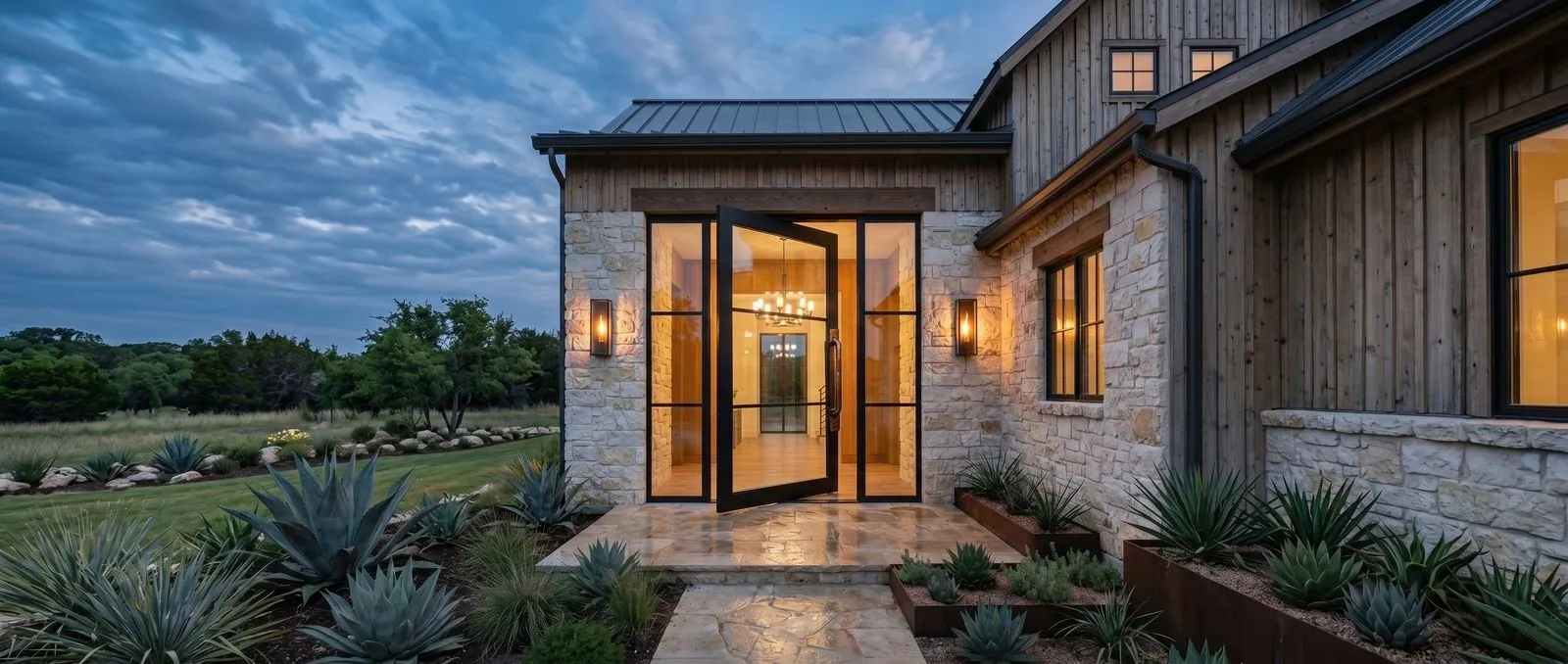 Aluminum pivot entry door